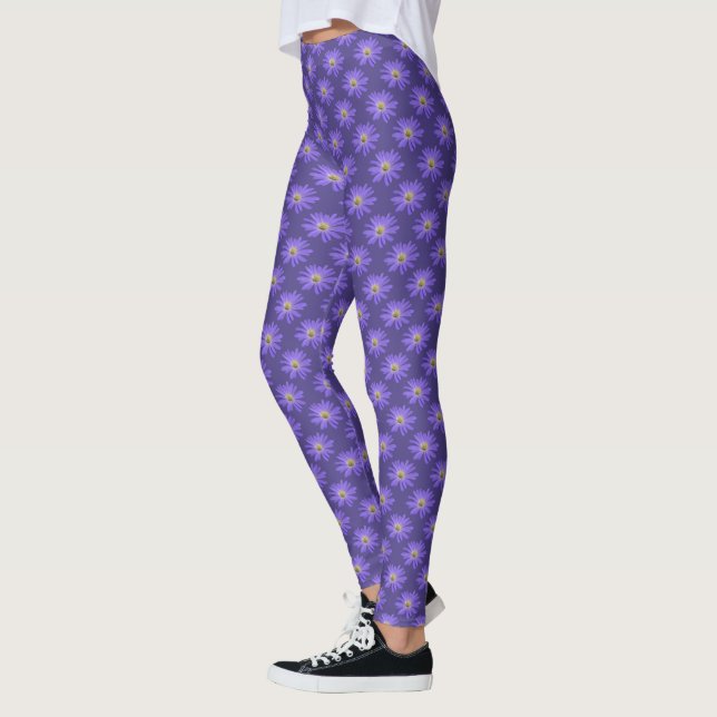 Leggings de margarida azul Flores de margaridas ro (Esquerda)