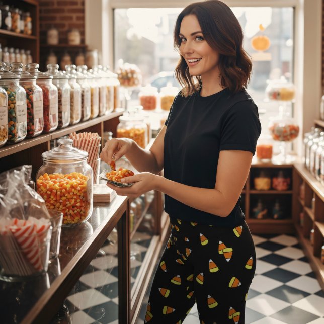 Leggings de milho doce do Halloween (Perfect to wear to the candy corn store!)