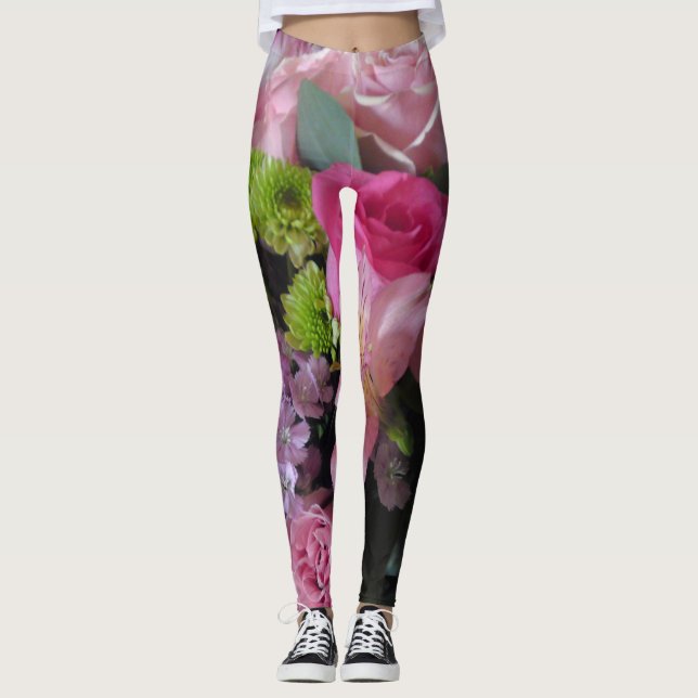 Leggings de mistura de flores (Frente)