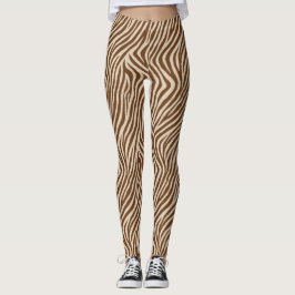 Leggings de Moda com Estampa de Zebra Terrosa
