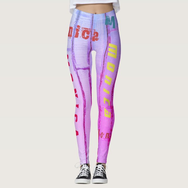 Leggings de Moda de Nome Personalizado (Frente)