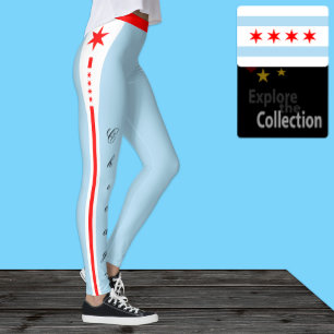Leggings de moda em Chicago, Chicago Flag/esportes