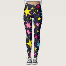 Leggings de moda feminina na noite estelar