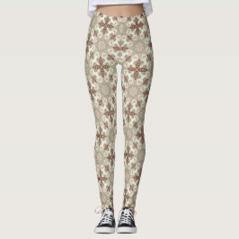 Leggings de Moda Impressas em Tons Quentes Vintage