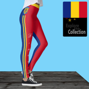 Leggings de moda na Romênia, bandeira romena/espor