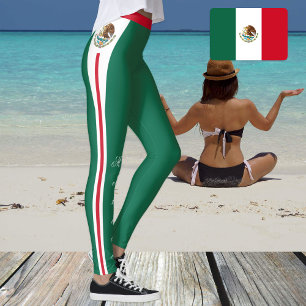 Leggings de moda no México Verde, Bandeira Mexican