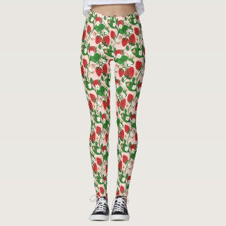Leggings de morango e vinha floral