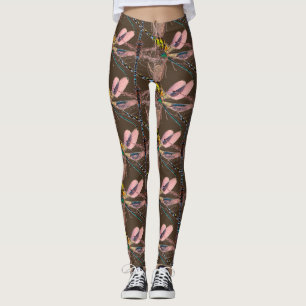 Leggings de mosca marrom