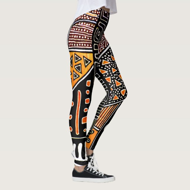 Leggings de Mudo Laranja-Preto-Castanho (Direita)
