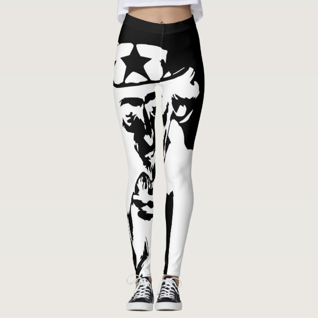 Leggings de mulheres brancas/negras (Frente)