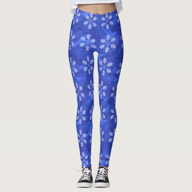 Leggings de mulheres com floco de neve da China az (Frente)