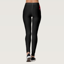 Leggings de mulheres negras com design de papagaio
