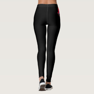 Leggings de mulheres negras com design de papagaio