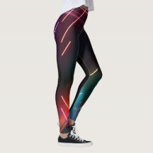 Leggings de mulheres negras neon-line