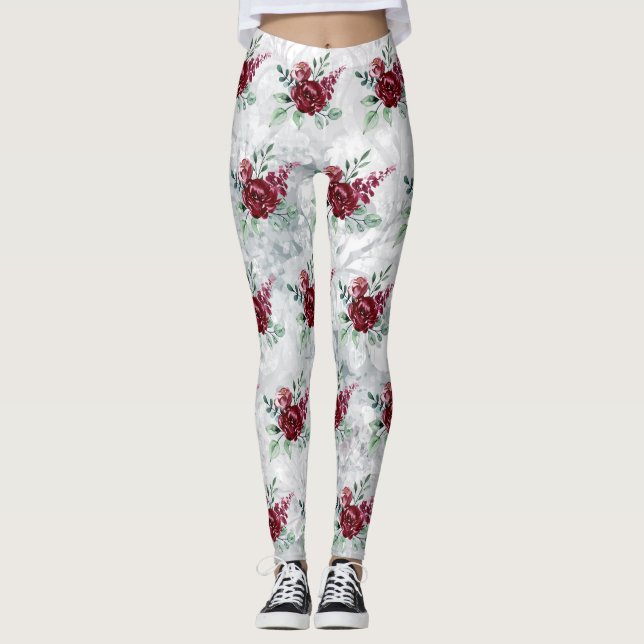 Leggings de mulheres pintadas por rosa (Frente)
