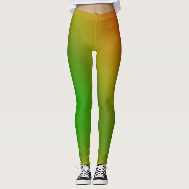 Leggings de mulheres verdes/vermelhas (Frente)