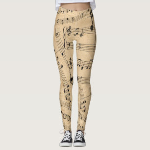 Leggings de Música de Folha