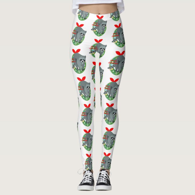leggings de natal alegres (Frente)