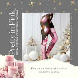 Leggings de Natal Bonito em Rosa