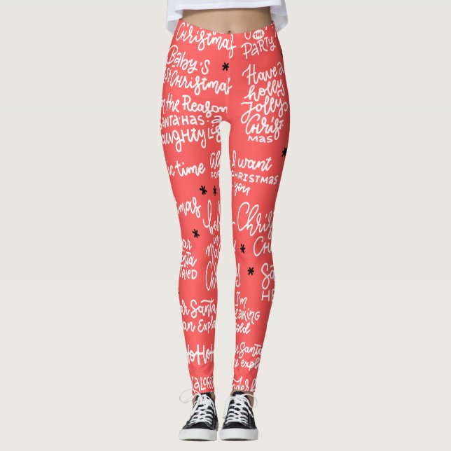 Leggings de Natal com Impressão Total (Frente)