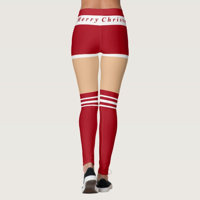 Leggings de Natal engraçadas Sra. Papai Noel (Verso)