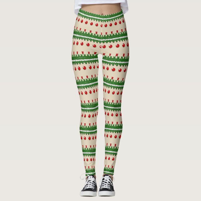 Leggings de Natal Feias de Faux Knited (Frente)