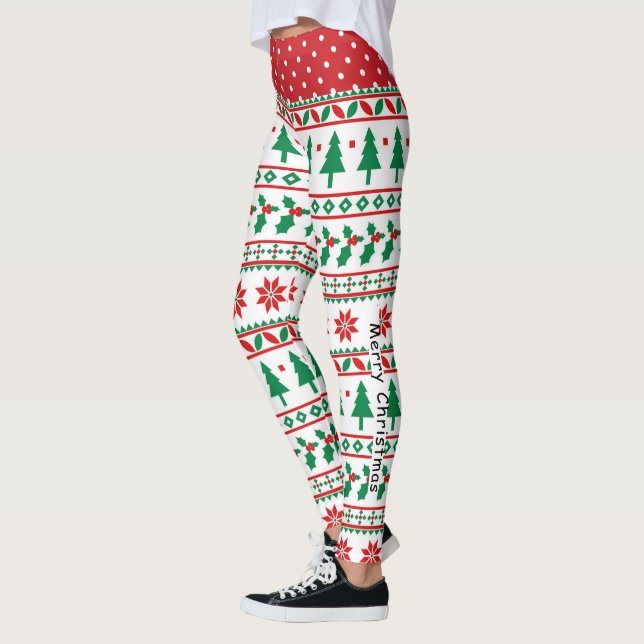 Leggings de Natal Festivas Personalizadas (Esquerda)