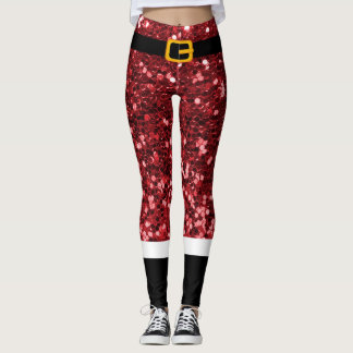Leggings de Natal Glitter do Santa Claus