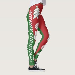 Leggings de Natal Verde e Vermelho