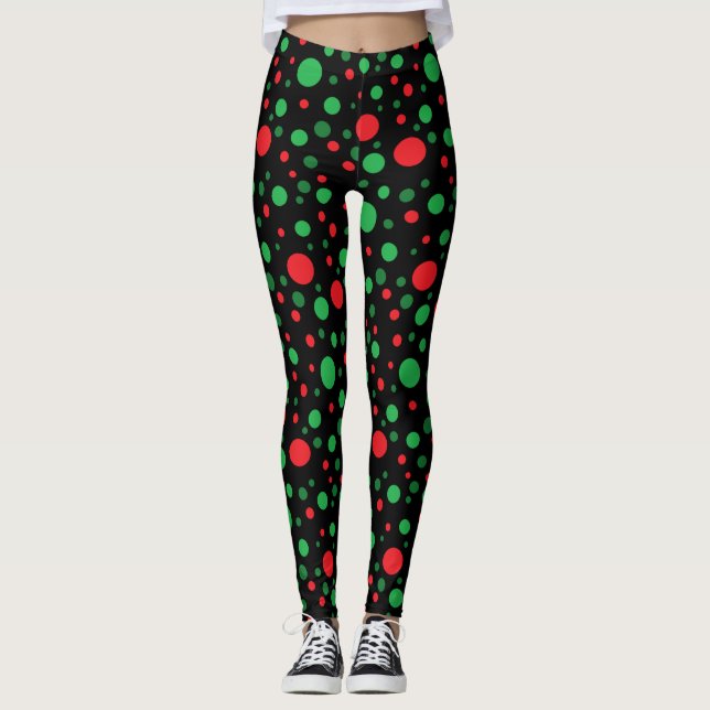 Leggings de Natal Vermelho Negro (Frente)