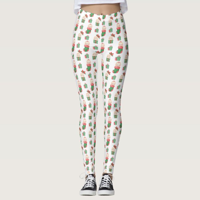 Leggings de Natal "Whisker Wonderland" (Frente)