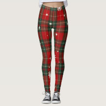 Leggings de Natal Xadrez com Flocos de Neve