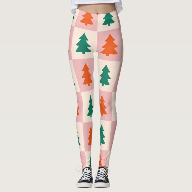 Leggings de Natal Xadrez Feminino (Frente)