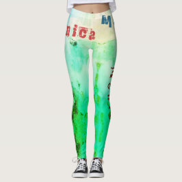 Leggings de Natureza de Nome Personalizado