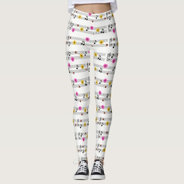 Leggings de notas de música (Frente)