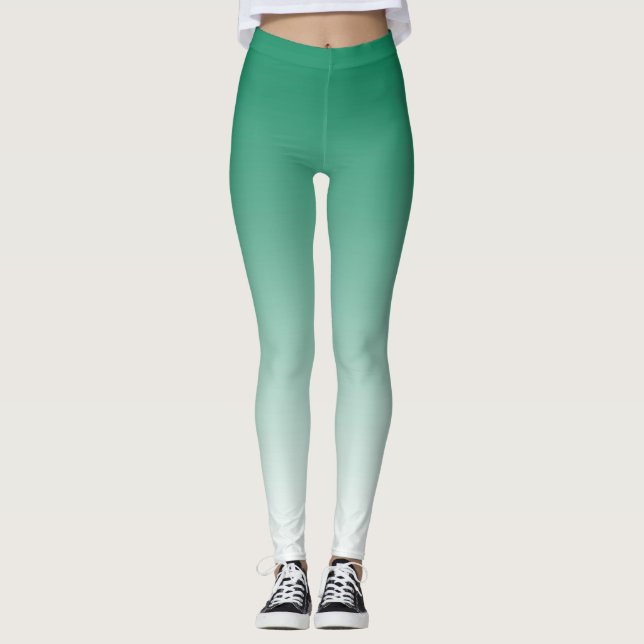Leggings de Ombre Verde e Branco Trendy (Frente)