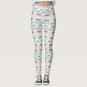 Leggings de padrão asteca nativa americana