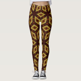 Leggings de padrão Choc Dourado Root Chakra ★ Psyd