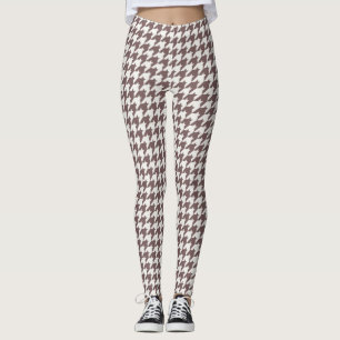 Leggings de padrão clássico de salão castanho