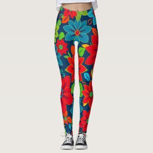 Leggings de padrão contínuo vibrantes - Ins de dec