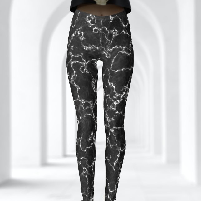Leggings de padrão de Abstrato branco e preto (Black and White marble leggings just for you)