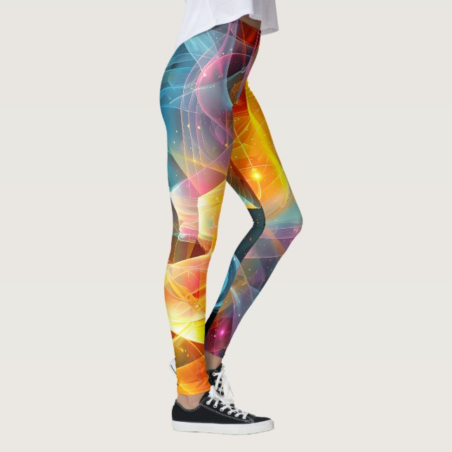 Leggings de padrão de Abstrato vibrantes (Direita)