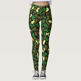 Leggings de padrão de Azulejo de Wobble Camouflage