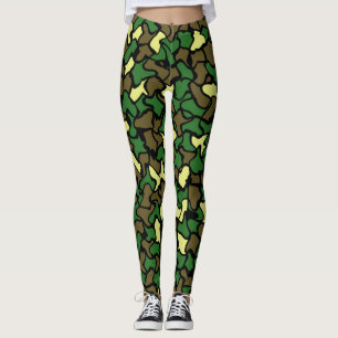 Leggings de padrão de Azulejo de Wobble Camouflage