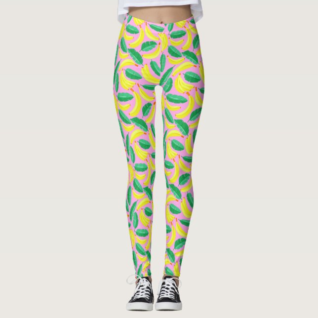 Leggings de padrão de bananas (Frente)