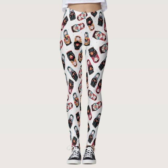 Leggings de padrão de boneca (Frente)