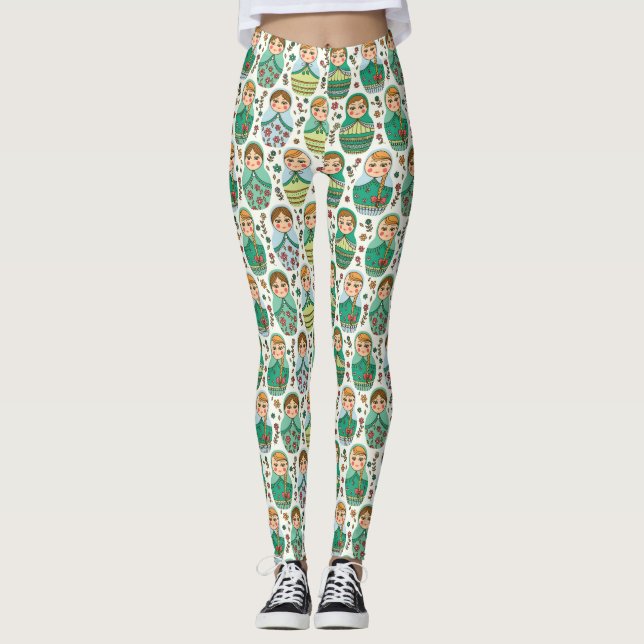 Leggings de padrão de boneca (Frente)
