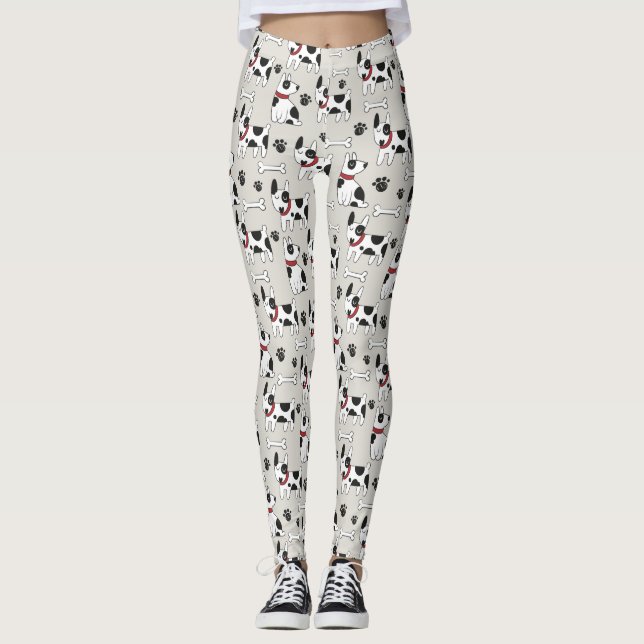 Leggings de padrão de cães (Frente)