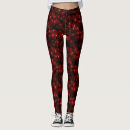 Leggings de padrão de cerejas