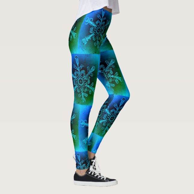 Leggings de padrão de colchões de neve com colchõe (Direita)